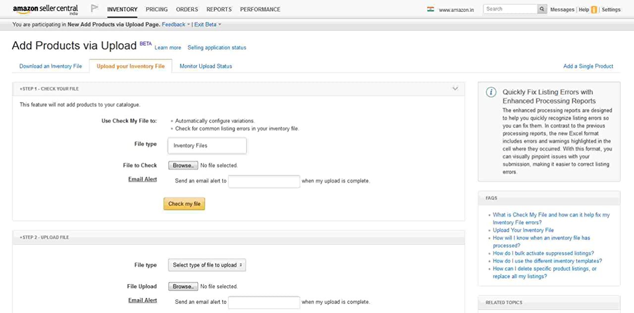 Upload Amz, Infobeam Solution