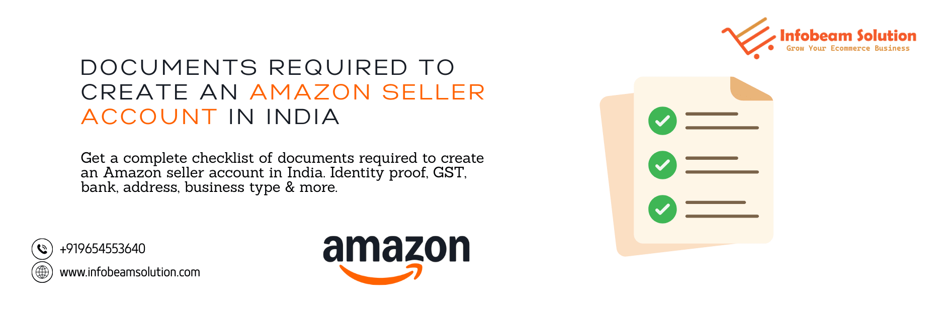 Documents Required To Create An Amazon Seller Account In India, Infobeam Solution