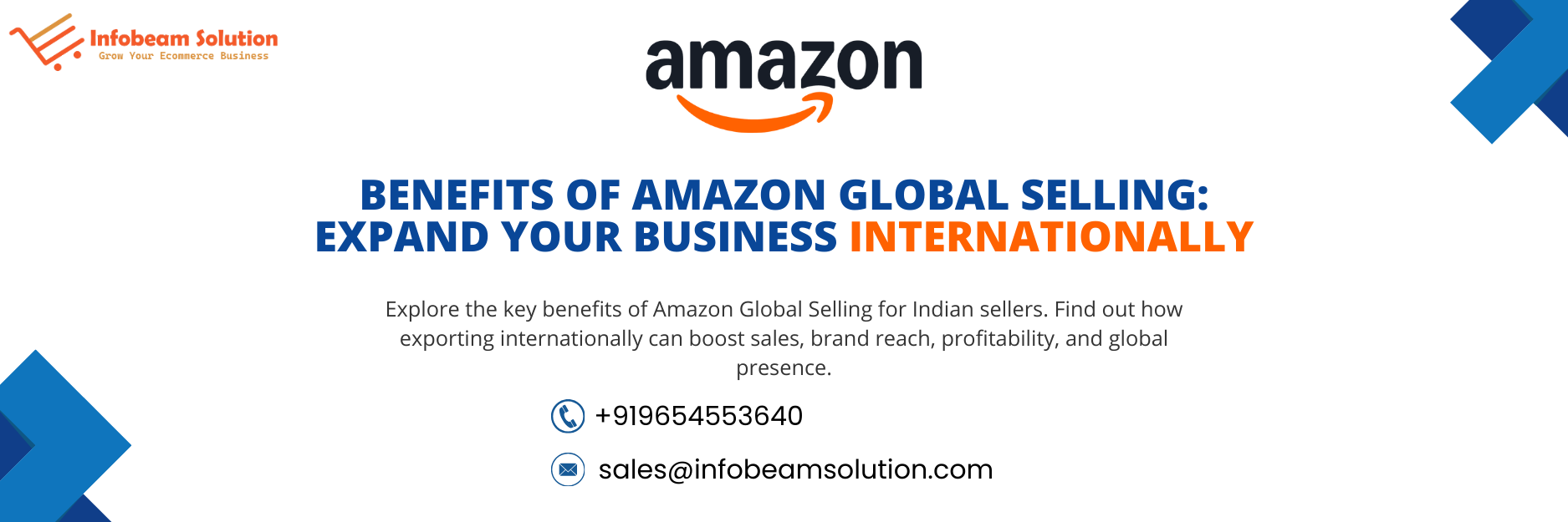 Benefits Of Amazon Global Selling, Infobeam Solution