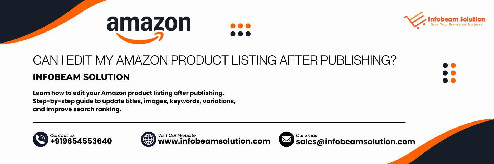 Can I Edit My Amazon Product Listing After Publishing, Infobeam Solution