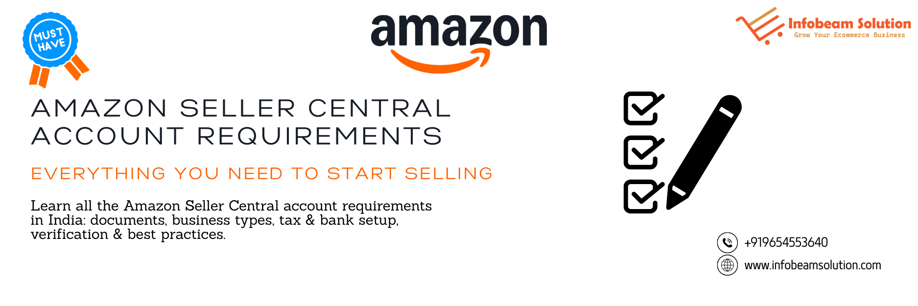 Amazon Seller Central Account Requirements, Infobeam Solution